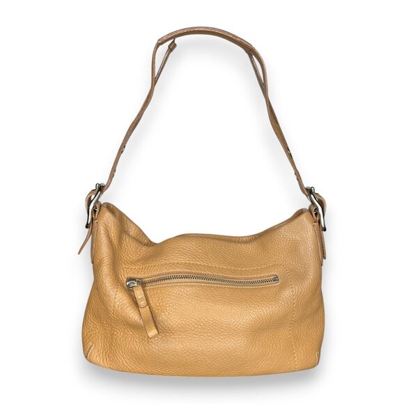 Coach F1363 Tan Beige Pebbled Leather Hobo Shoulder Bag Zip Top Slouch Purse Y2K - Picture 1 of 15